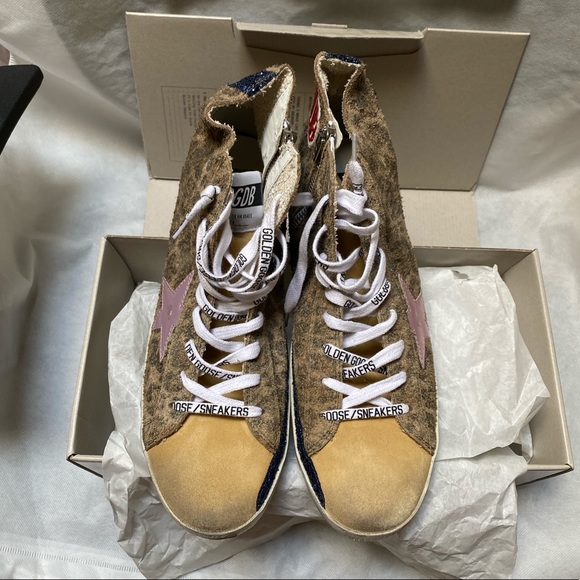 NIB Golden Goose Francy Leopard Suede Sneaker, 40 - Picture 11 of 15